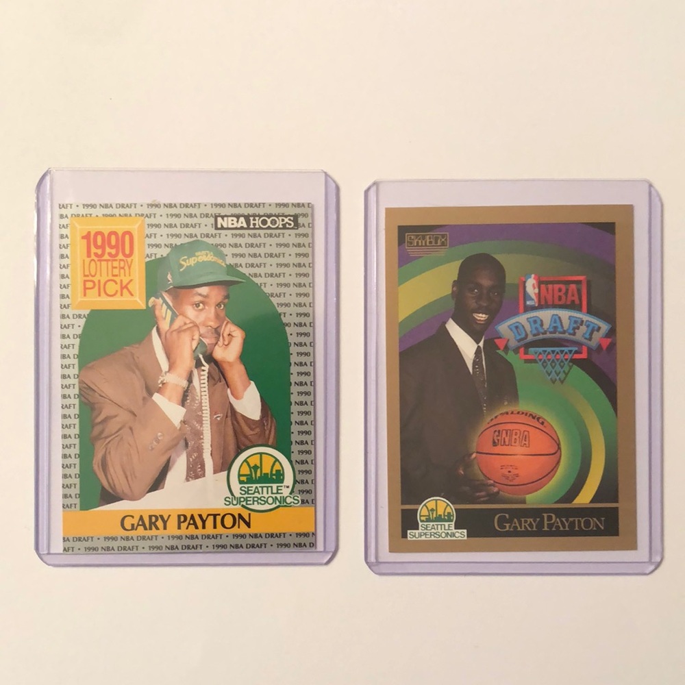 Vintage Gary Payton lottery and draft cards